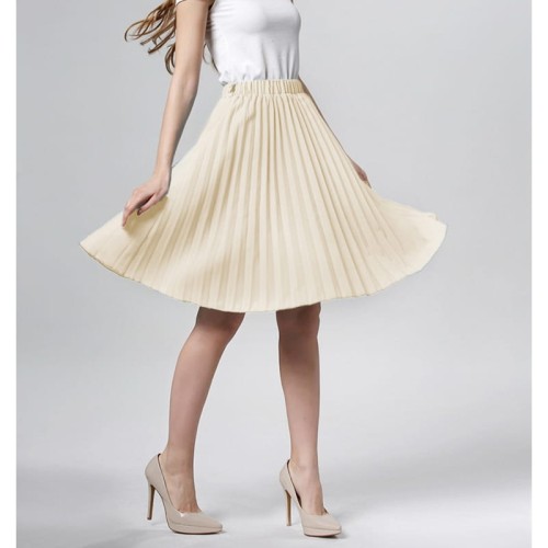 Spódnica Plisowana Midi Beżowa Katie