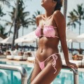 BIKINI STRÓJ KĄPIELOWY BANDEAU RÓŻ TALULA.jpg