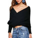 Miękki Sweter Szal Z Rękawami Czarny Hollie