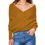 Miękki Sweter Szal Z Rękawami Żółty Hollie