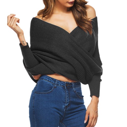 Miękki Sweter Szal Z Rękawami Szary Hollie