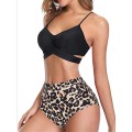 Strój Kąpielowy Bikini Wiązanie Wysoki Stan Panterka Rue.jpg