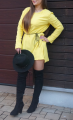 Luźna Tunika Damska Z Zamkiem Polar Żółty.png