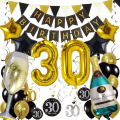 Elegancki Zestaw Dekoracyjny Na 30 Urodziny Happy Birthday.png