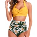 Strój Kąpielowy Bikini Wysoki Stan Żółty Mea.jpg