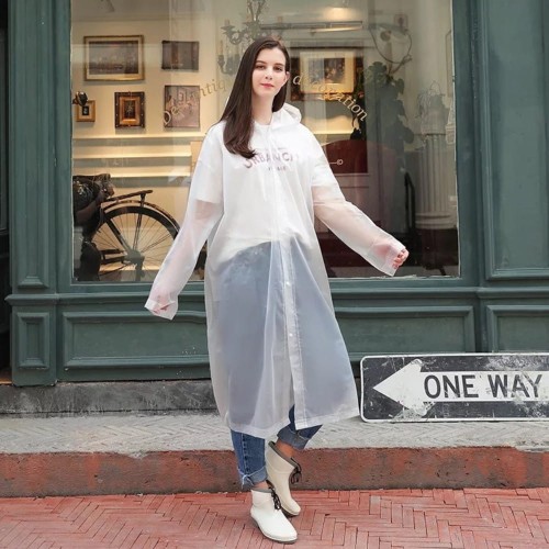 Płaszcz Przeciwdeszczowy Peleryna Wodoodporna Biała