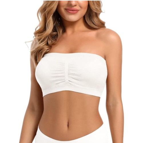 Top Sportowy Biustonosz Bezszwowy Biały Ivy