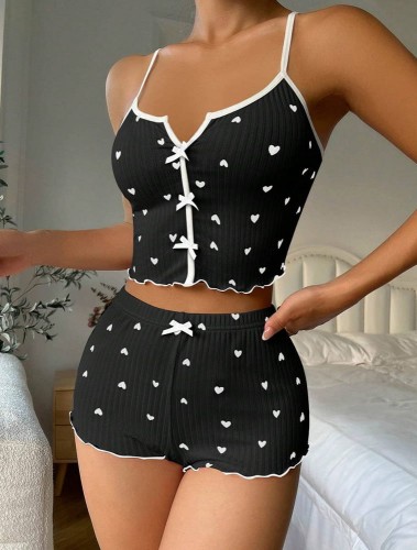 Seksowna Piżamka Damska Komplet Czarny Onara