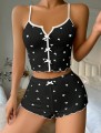 Seksowna Piżamka Damska Komplet Czarny Onara