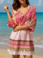 Tunika Plażowa We Wzory Różowa Oahu