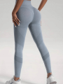 Sportowe Legginsy Damskie Wysoki Stan Niebieskie