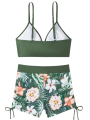 Strój Kąpielowy Dwuczęściowy Spodenki Wiązanie Zielony