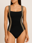 Wyszczuplający Jednoczęściowy Strój Kąpielowy Czarny