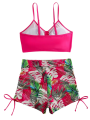Strój Kąpielowy Dwuczęściowy z Szortami Różowy Korfu