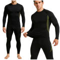 Męska Bielizna Termoaktywna Komplet Termiczny Czarny
