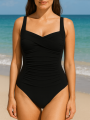 Jednoczęściowy Wyszczuplający Strój Kąpielowy Czarny Everly
