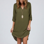 Asymetryczna Sukienka Tunika Khaki Noelia