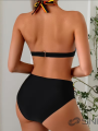 Strój Kąpielowy Bikini Wysoki Stan Kolorowy